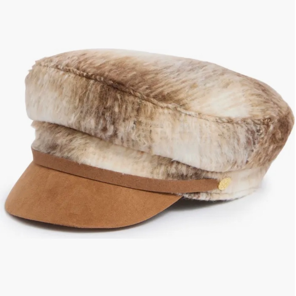 Vince Camuto Washed Plaid & Faux Suede Fisherman Cap